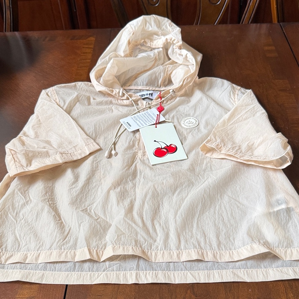 Kirsh Doodle Cherry Light Hoodie woven anorak windbreak top size 1